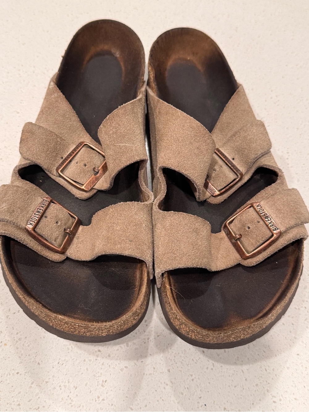Birkenstock Arizona Suede Sandals Taupe EU 41 US Womens 10 10.5 Mens 8 8.5